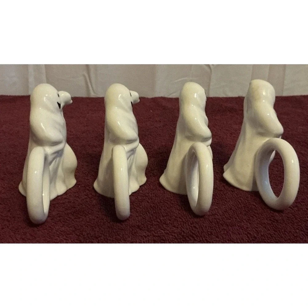 Vintage Ghost Napkin Rings Set‎ of 4, Each Are 4